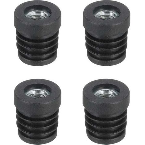 4 bouchons ronds pour tubes avec filetage M8, pour tube rond de 19 mm de diamètre, bouchon rond en plastique noir