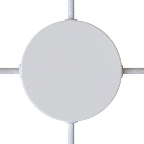 Creative-cables italia kit roseta metÁlica cilÍndrica diÁmetro 12 cm 4 agujeros blanco krm12sf4lvb