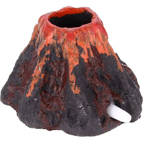 Acquario a forma di vulcano, decorazione per acquario, pompa di ossigeno, pietra per bolle d'aria, pompa ad aria, giocattolo per acquario, ornamento decorativo