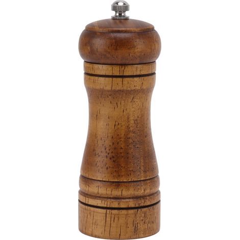 Moulin à poivre en bois professionnel, à grain réglable, avec noyau de broyage en céramique, pour usage domestique, 14,3 x 5,5 cm / 5,6 x 2,2 pouces (1/5)