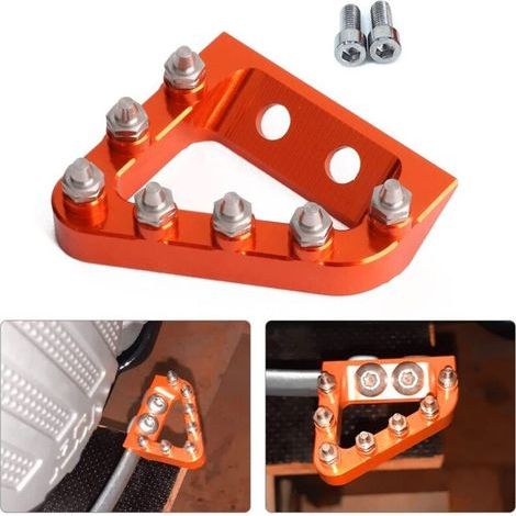 Pédale de Frein Arrière Moto,CNC en Aluminium Embout Pedale de Frein Pedale Frein pour SX SXF EXC EXCF XC XCW XCF Dirt Bikes-Orange