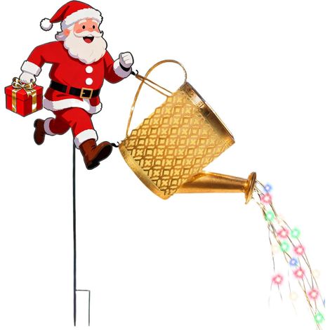 Lampes solaires de Noël – Lanterne de Père Noël étanche Fer de qualité supérieure avec fonction lumière solaire – Décoration festive pour allée, porche, allée, fête de jardin (1/5)