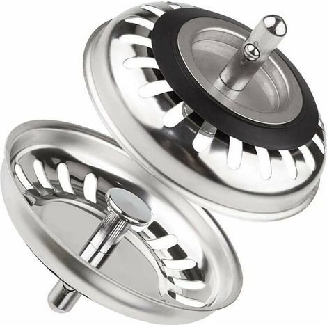 Panier de bonde classic diamètre 79.3 mm，Lot de 2 Bouchon Evier Cuisine INOX, Filtre Evier Cuisine Universel,T-Audace Bouchon de Bonde Evier Antiblocage en Acier Inoxydable , pour Cuisine et Salle de (1/4)