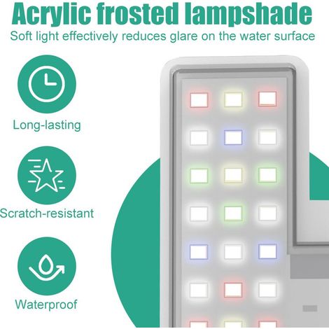Éclairage LED pour Aquarium Lampe Clip-on Étanche Dimmable avec Contrôleur USB pour Petit Aquarium Poissons et Plantes