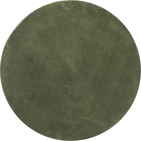 Maison Exclusive - Tappeto Pelo Corto HUARTE Morbido Lavabile Verde Bosco Ø 200 cm (1/5)
