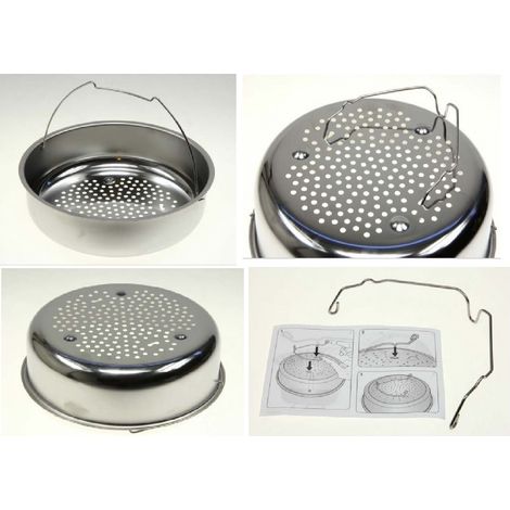 SEB – Panier rigide pour cocotte minute – Compatible avec modèles 10L – Accessoire de cuisson en acier inoxydable – Résistant à la chaleur