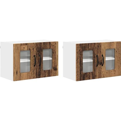 Meuble mural de cuisine,Armoire de cuisine 2 pcs Bois Ancien 60 x 31 x 40 cm CFW97556 (1/5)