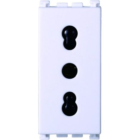 ETTROIT Presa Bipasso Bivalente 2P+T 10/16A colore bianco compatibile con Vimar Arke VA2001B (1/3)