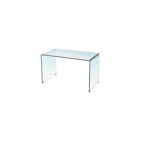 SCRIVANIA IN VETRO TRASPARENTE 126X70X74 CM 2 PZ
