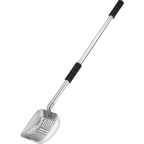 Pala para arena de gatos ajustable de acero inoxidable con mango largo (1/5)