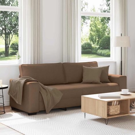 3-Sitzer-Sofa Braun 220x77x82 cm Stoff