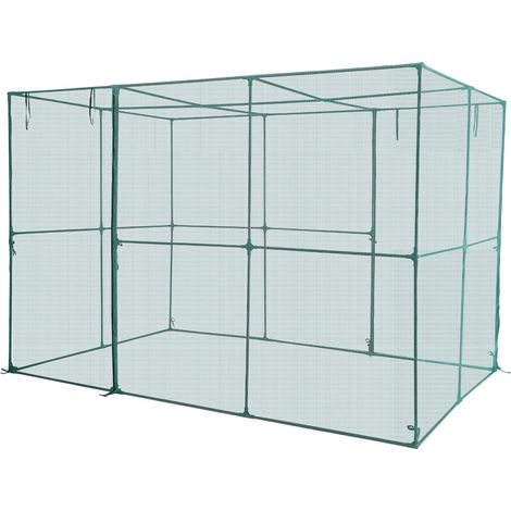 Cage de protection pour plantes 2,9 x 1,94 x 1,94 m, tente anti-insectes avec porte zippée, structure résistante au vent, montage facile, abri pour potager surélevé, filet pour tomates au jardin (1/5)