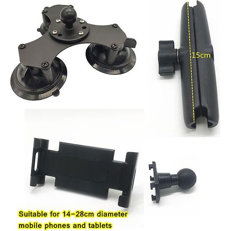 Support à ventouse double robuste pour tablette avec rotule de 2,5 cm pour iPad Mini Air 1 2 3 4 (1/2)