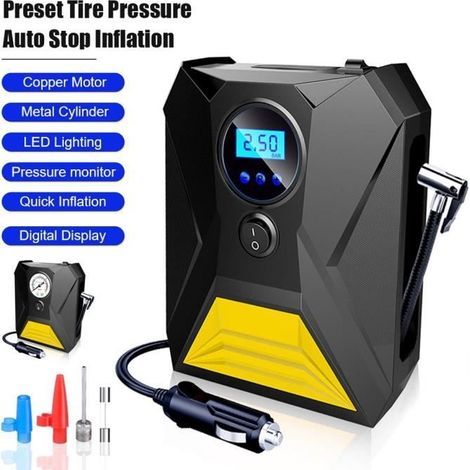 Gonfiatore per pneumatici auto da 120 W con luce LED e display digitale (1/4)