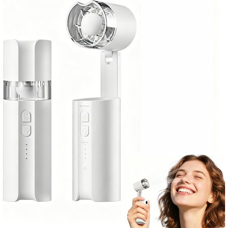 Ventilateur portable pliable orientable à 170 degrés, 4 vitesses de ventilation, éclairage à 3 niveaux, ventilateur compact rechargeable adapté aux voyages, bureau et toutes activités de plein air (1/5)