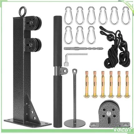 Support mural poulie - FAFEICY - Modèle 440x170x95 - Fer & nylon - Capacité 80 kg - Compatible disques standards (1/4)