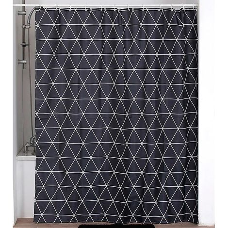 Cortina de ducha poliéster estampado 180x200 cm 12 anillas pp blanco - osaka - Tendance (1/3)
