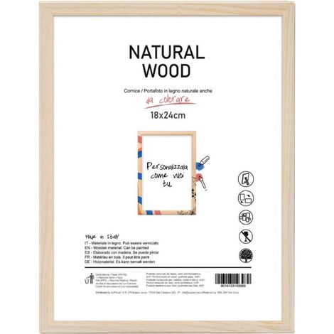 Cornice Portafoto da Appoggio Natural Wood con Piede 18x24cm