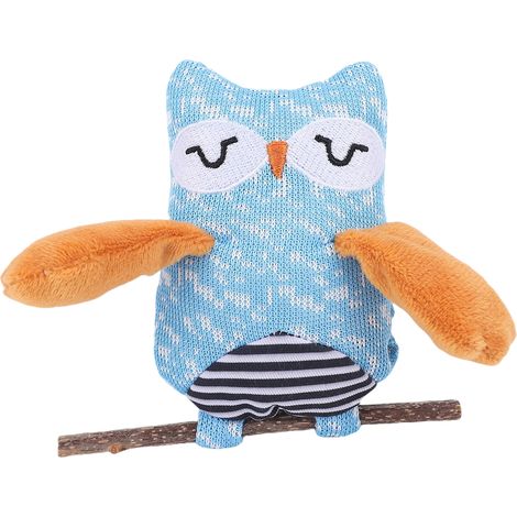 Jouet à mâcher de dentition pour chat, auto-divertissement, peluche douce, herbe-aux-chats interactive pour la maison, hibou (1/5)