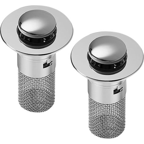 Bathroom Sink Drain Plug 2 Pieces ABS and Stainless Steel