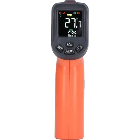 Pistolet thermomètre infrarouge numérique à écran LCD, testeur de température sans contact portable pour usage industriel (1/5)