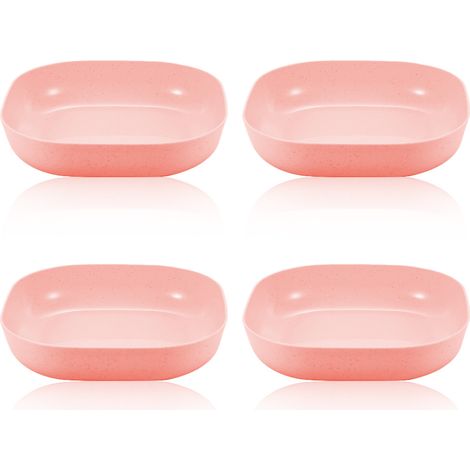 Assiettes en polypropylène à bords hauts, compatibles lave-vaisselle, idéales pour les repas à la maison ou en déplacement. (1/5)