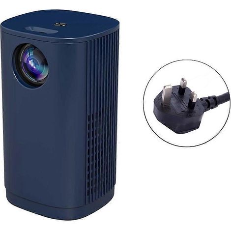 Mini-LED-Projektor T1 1080P USB – 480 x 360 Pixel, tragbarer Mini-Videoprojektor mit UK-Stecker – Blau