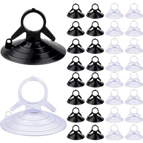 200 Pieces Sun Visor Suction Cup, 45mm Black Transparent Window Suction Cup without Hook, Strong Windshield Suction Cup for Car Windows, Bathroom (1/5)