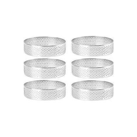 Tortenring – 6 Ø 8 cm  2 cm  0,8 mm – Edelstahl – Kuchenform – Tortenform – Mousse-Kuchenform – Zum Backen von Muffins und Kuchen
