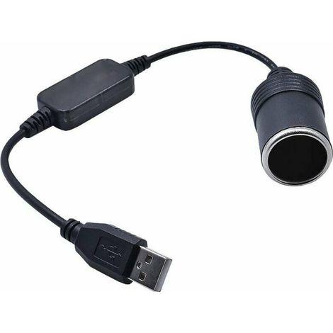 Convertisseur de prise allume-cigare USB A mâle vers 12 V (1/3)
