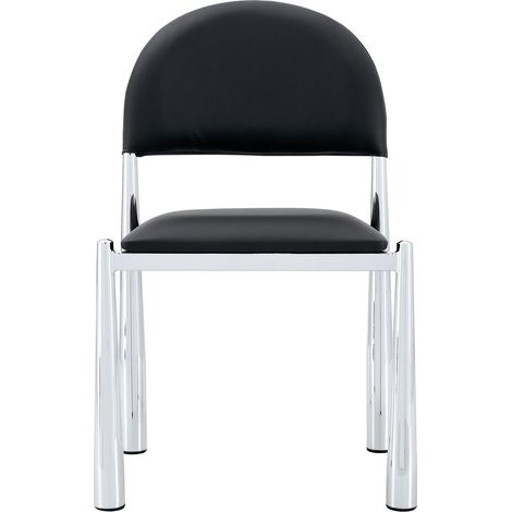 Chaise de cuisine 80 cm 2 chaises en cuir pu 2 dossier semi-rond revêtement en cuir pu pieds en métal style moderne élégant et (1/5)
