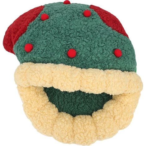 Lit de Noël chat – MLBQ – nid semi-fermé polaire chaude – confort hiver – pour chat et petit chien (1/5)