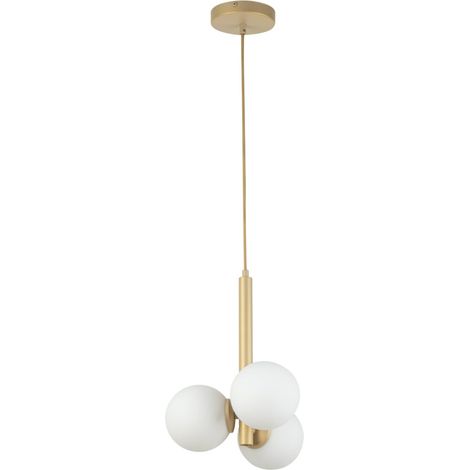 Lampada a sospensione Perla oro 3 sfere bianche G9 (1/4)