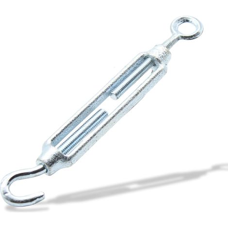 Tendeur Câble M10 - Lot de 2 - Acier Galvanisé - Réglage Précis Crochet et Œil - Jardin et Bricolage - Résistant 300kg (1/5)