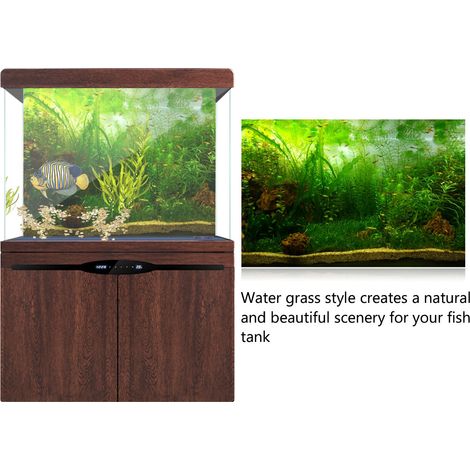 Affiche décorative en papier adhésif PVC style herbe aquatique pour aquarium (122 x 46 cm) (1/5)