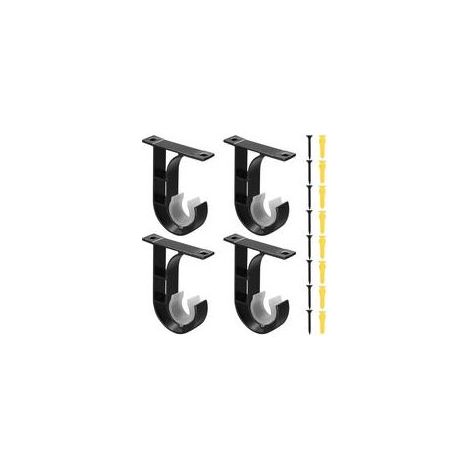Pièces Support Tringle Rideaux, Supports pour Tringles à Rideaux, Support de Tringle à Rideau Murale Réglable en Alliage d'Aluminium pour Tringles à Rideaux de 25 mm à 40 mm (1/5)