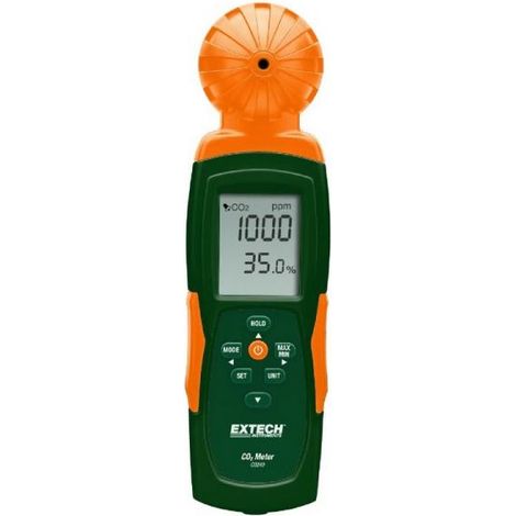 Extech  CO240 Misuratore di anidride carbonica 0 - 9999 ppm con misura della temperatura, con interfaccia USB, con (1/4)