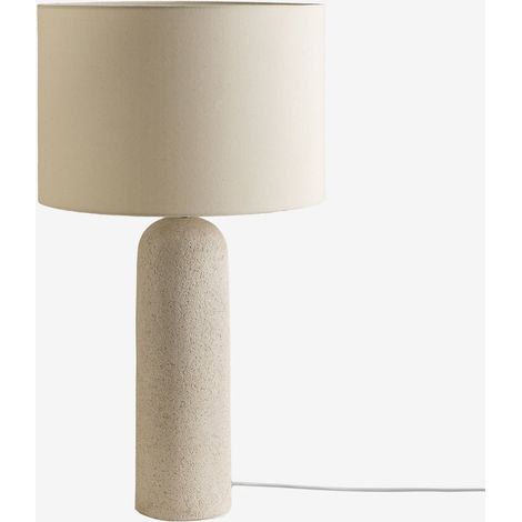Lámpara de mesa en lino y fibra de vidrio Otile SKLUM