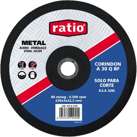 Disco corte metal Ratio - talla 180 x 3 x 22,2 mm. (1/2)