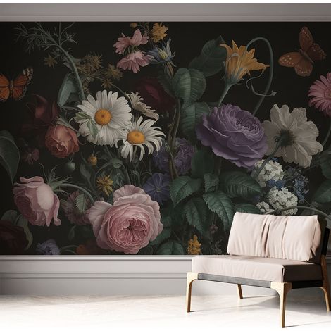 Fotomurale adesivo stickers - murali decorativo - soggiorno moderno - effetto realistico - Eleganza floreale 312x219 cm (1/5)