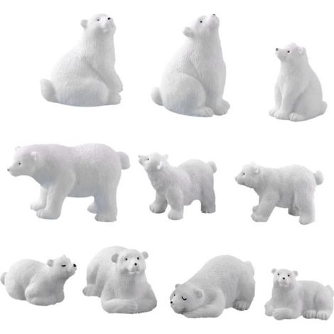 20 Pcs Micro Paysage Décoration Bling Décor Miniture Décoration Blush Décor Mini Maison Accessoires Rctic Nativité Ensemble Animaux (1/4)