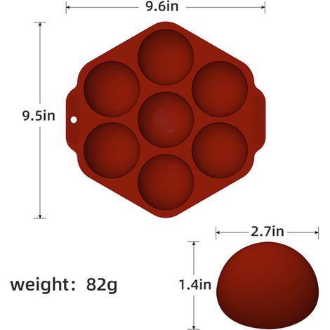 7-teilige Silikonform mit Halbkugeln für Schokolade, Mousse, Kuppeltorten, Gebäck, wiederverwendbar und flexibel (1/5)
