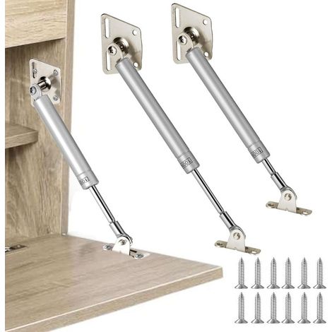 Pack de 2 Ressorts à gaz de 150N/33KG à bascule pour couvercles rabattables vers le bas, tels que les bureaux à façade abattable, les tables de placard ou les trappes de combles (1/4)