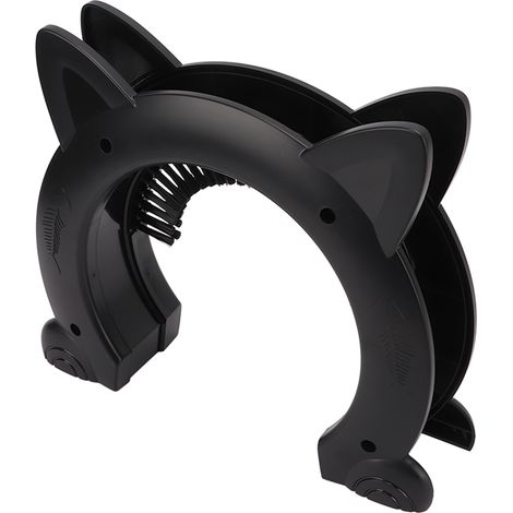 Passe-chat intérieur en acier inoxydable avec brosse de toilettage pour chats (grand modèle), noir (1/5)