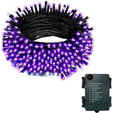 Batteriebetriebene Beleuchtung 100 LEDs 10 m LED-Lichterkette für den Innen und Außenbereich mit Timer 8 Einstellungen Batteriebetriebene für und Grün (1/5)