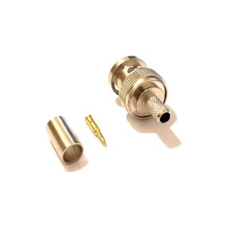 Connecteur coaxial RS PRO Mâle Droit, raccordement A sertir 50O Montage sur câble ( Prix pour 1 )