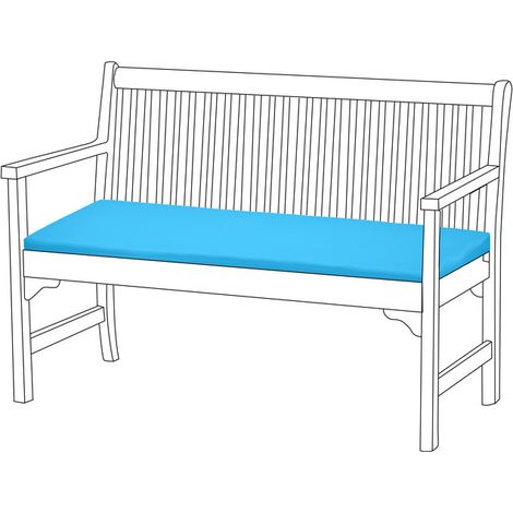 Gardenista Cuscino per panca da giardino, cuscino per panca da giardino a 2 posti resistente all'acqua con rivestimento rimovibile facile da pulire 108x45x5 cm, Turchese
