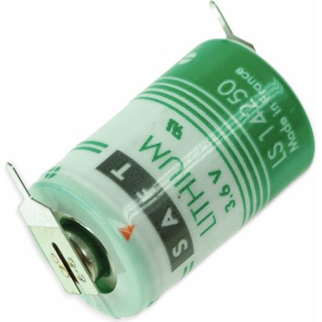 SAFT Lithium-Batterie LS 14250-2PF, 1/2 AA, 1/1 Print +/-, 3,6 V-, 1200 mAh