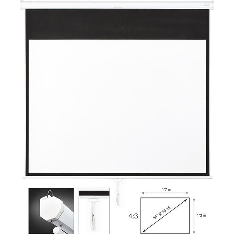 Écran de projection manuel Fonestar PPMA-43084-BA 84" format 4:3, taille de l'écran 1,7 x 1,8 mètres