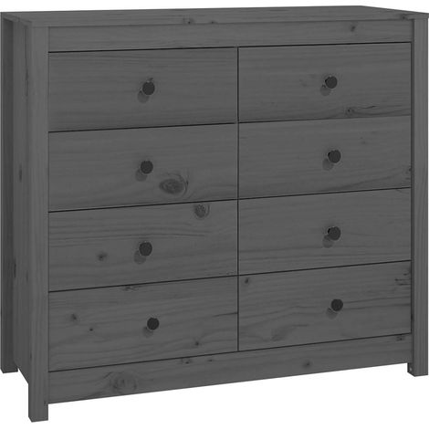 Maison Exclusive - Armadietto Grigio 100x40x90 cm in Legno Massello di Pino